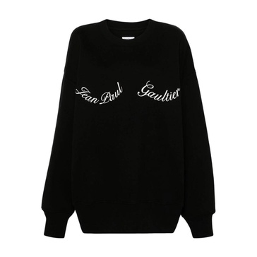 Black Sweater with Logo Print