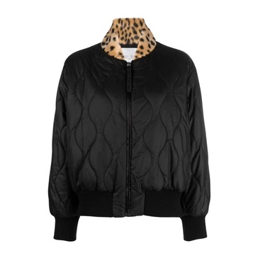 Animal Print Nylon Bomber Jacket