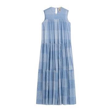 Cotton Sleeveless Maxi Dress with Ruffles