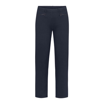 Navy Brushed Straight Trousers