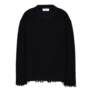 Black Destroyed Crewneck Sweater