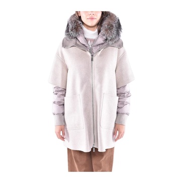 Luxury Cashmere Coat with Detachable Down Jacket