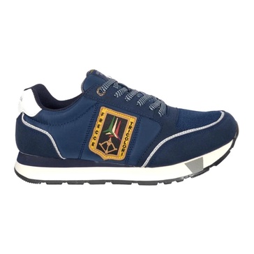 Classic Sneakers with Tricolor Arrows in Blue