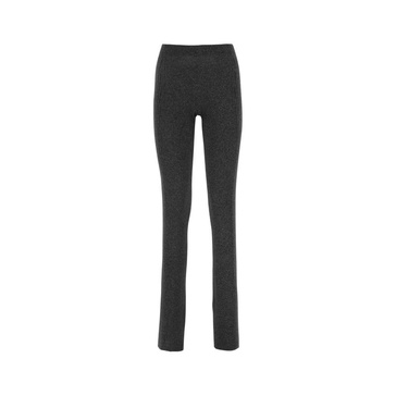 Melange black polyester blend pant