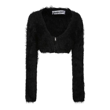 FUR KNIT CROP Cardigan