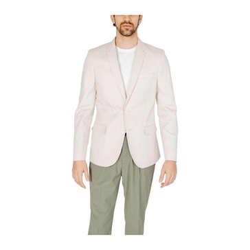 Cream Cotton Blend Suit Jacket