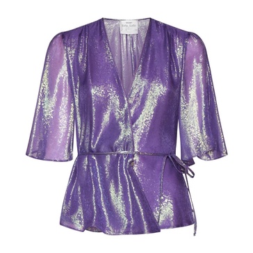 Metallic Purple V-Neck Top