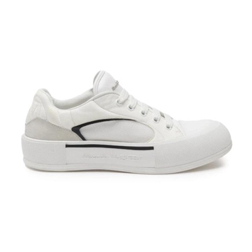 ALEXANDER MCQUEEN LOW TOP LEATHER SNEAKERS Size: 44, colour: WHITE