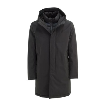 Black Puffer Coat with Hood