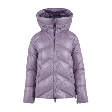 Purple Coats with High Neck and Side Pockets