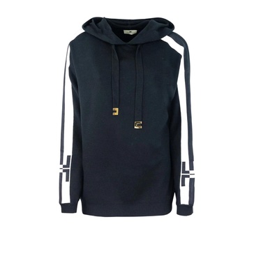 Black Hooded Sweater Bicolor Logo