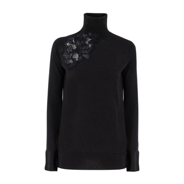 Floral Lace Turtleneck Jumper