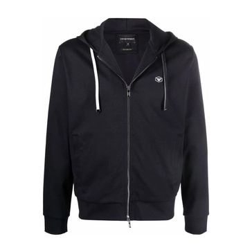 Hooded, zipped, Ponte-di-Roma sweatshirt