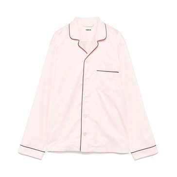 Pink Satin Nightshirt with Classic Collar