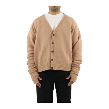 Oversized Logo Cardigan in Natural