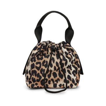 Leopard Print Drawstring Bag