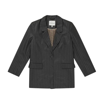 Pinstripe Blazer with Flap Pockets