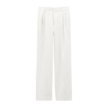 Pleated Pinstripe Trousers