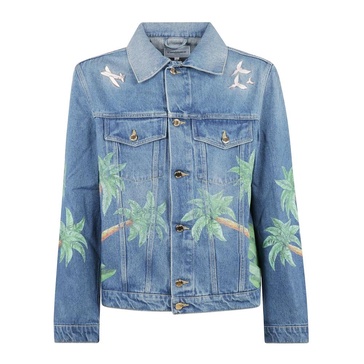 Stylish Denim Jacket with Print and Embroidery