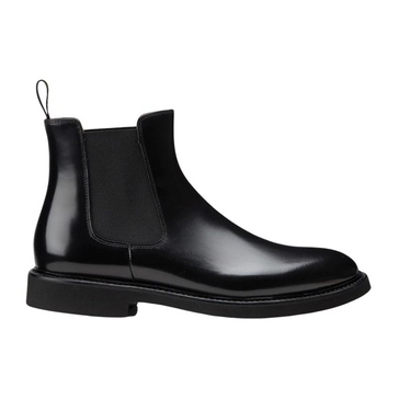 Black Leather Chelsea Boot with Glossy Finish