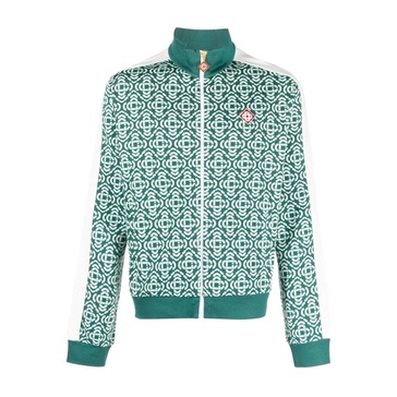 Green Monogram Track Jacket with Jacquard Side Stripe