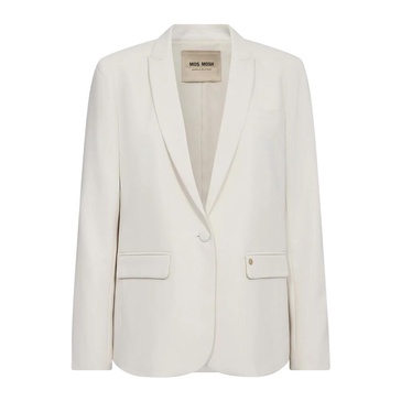 Feminine Blazer with V-Neck and Flap Pockets