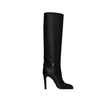 Saint Laurent Woman Black Leather Diane Boots