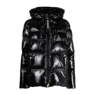 Crystal Nylon Pea Jacket with Glossy Finish