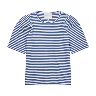 Striped Short Sleeve Top Navy