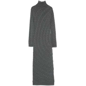 Anthracite Grey Cable Knit Dress