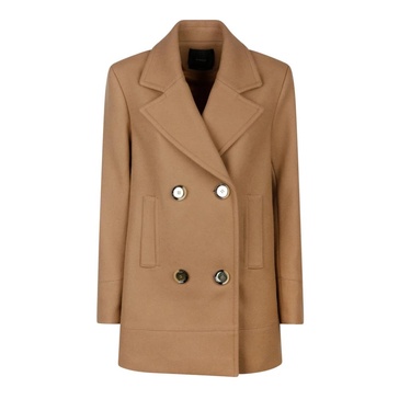 Camel Double-Breasted Coat