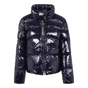 Blue Nylon Jacket with Shiny Effect