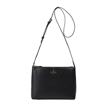 Pebbled Leather Crossbody Bag Black