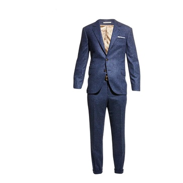 Blue Wool Suit with Button Closure