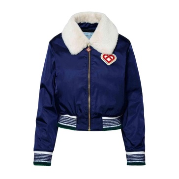 Blue Jacket with Logo Patch