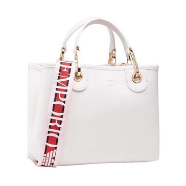 Women White Synthetic Shopping Bag