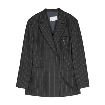 Melton Pinstripe Wool Jacket