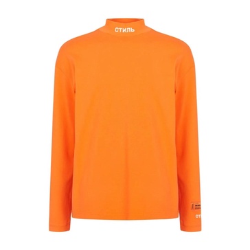 Logo Turtleneck Sweatshirt in Vibrant Orange