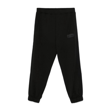 Black Ribbed Trousers with Elasticated Waistband