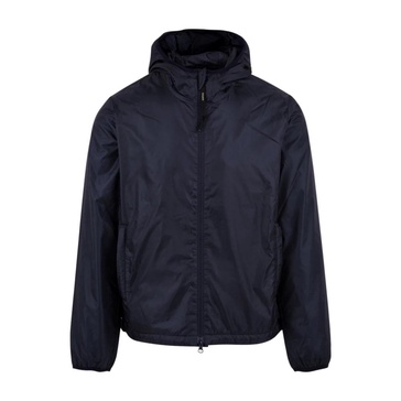 Blue Lightweight Padded Coat with Fixed Hood