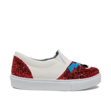 WhiteRed Slip-On Shoes