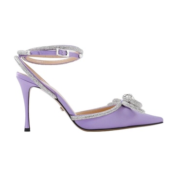 Mach Mach Double Bow Lavender Satin High Heels Pumps