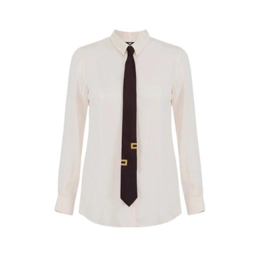 Viscose Shirt with Gold Metal Accessories