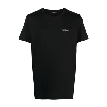 Black Cotton Logo T-shirts Polos