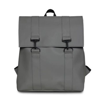 Logo Backpack in Grey Polyurethane