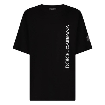 Dolce & Gabbana Cotton T Shirt With Vertical Logo