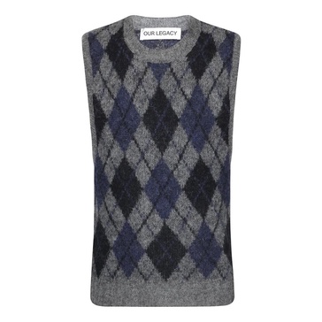 Checked Crew Neck Waistcoat