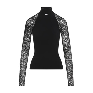 Black Net Top Long Sleeves