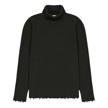 Turtleneck Sweater With Wool Breakages