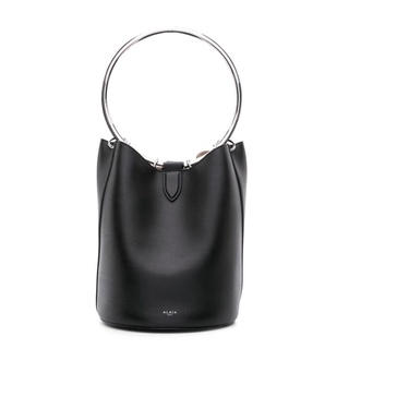 Black Smooth Grain Bucket Bag